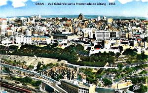 ORAN - VUE GENERALE SUR PROMENADE DE LETANG - 1955